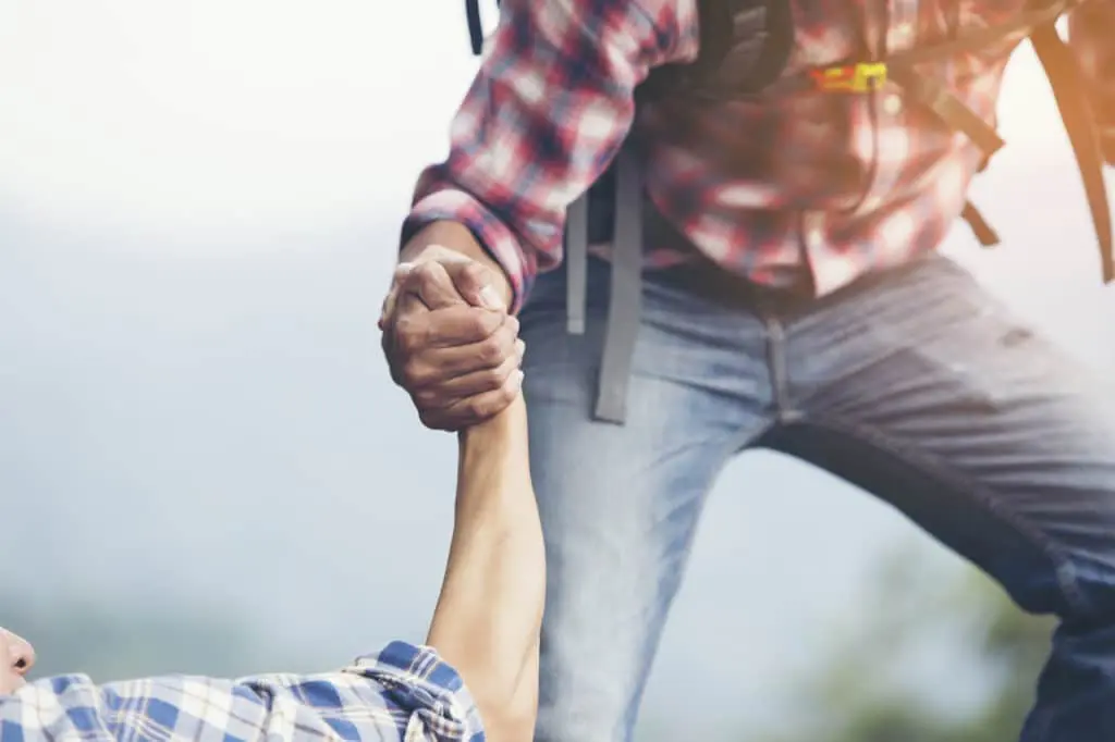 First Aid CPR AED helping hands
