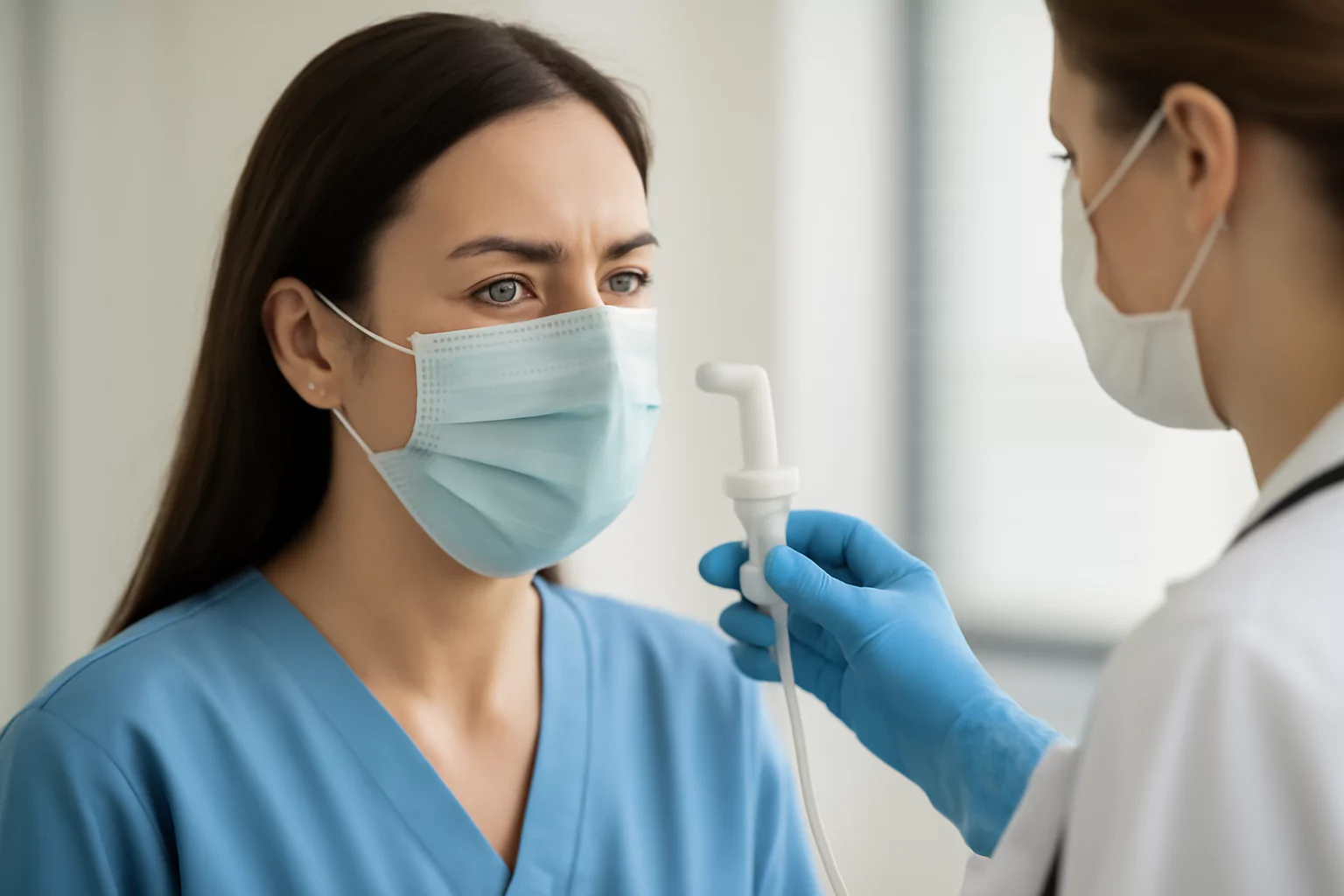 A properly fitted mask is essential for worker protection against airborne contaminants.